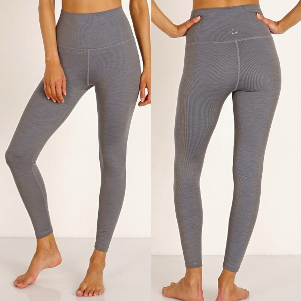 Beyond Yoga Heather Rib Midi High Waisted Legging‎ Gray Heather Size M Yoga Gym